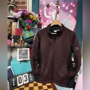 ZXBLK ZeroXposur men's full zip warm coat jacket in maroon and black